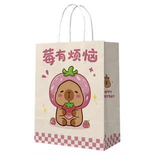 牛皮纸袋手提袋批发礼品袋节日打包烘焙奶茶商务袋子可印logo定制