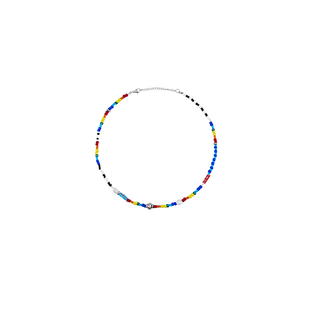 小黄香蕉手钩彩虹小串珠项链女小众彩色多巴胺风t恤珍珠项链夏天