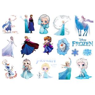 A4整版爱莎公主冰雪奇缘防水装饰贴纸保温水杯头盔贴画手机壳贴纸