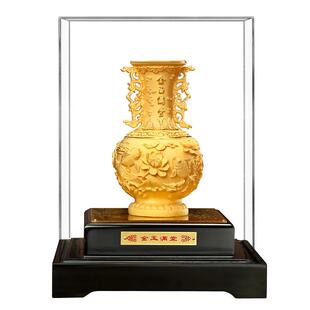 金玉满堂绒沙金花瓶摆件招财客厅酒柜装饰搬新家高档乔迁新居礼品