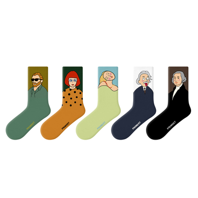 PRIMEET/派米原创插画中筒棉袜