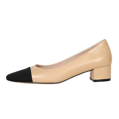 盛先生羊皮小香风拼接女鞋