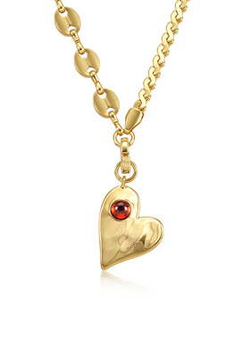 mfow情书爱心项链镀金