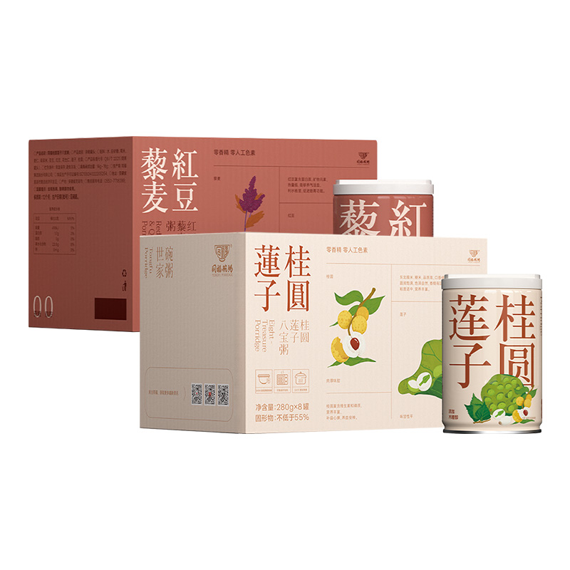 同福木糖醇桂圆莲子八宝粥280g*8罐礼盒装