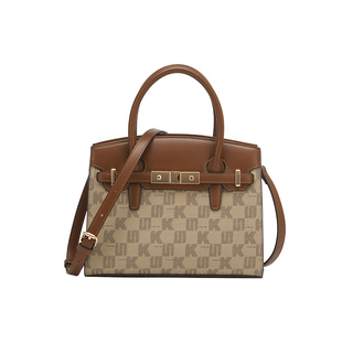 意尔康包包新款妈妈包百搭手提包时尚老花大容量凯莉包斜挎包女包