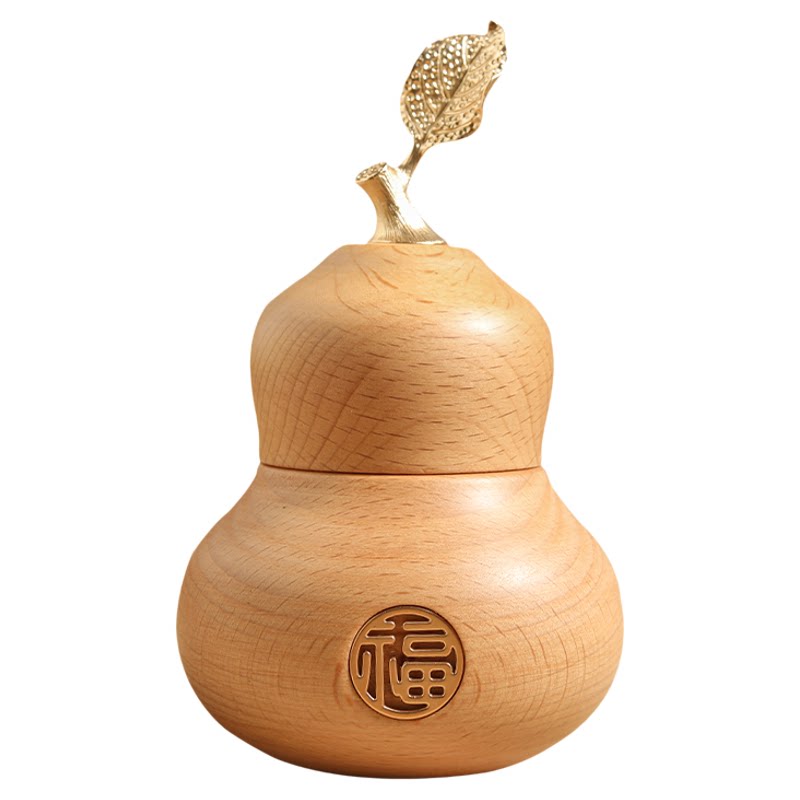 原木色葫芦牙签盒家用收纳盒