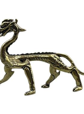 陕西出土国风礼品文创摆件纯铜实心赤金走龙小摆件古典装饰艺术品