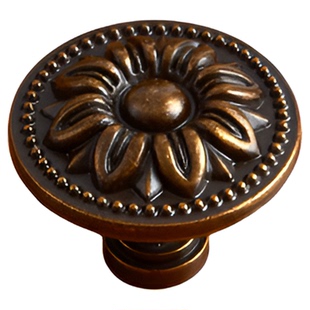 仿古衣柜橱柜抽屉把手欧式美式地中海田园小拉手黑咖古锌合金拉手