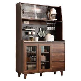 餐边柜实木现代简约客厅酒柜茶水柜厨房储物柜收纳柜橱柜一体柜子