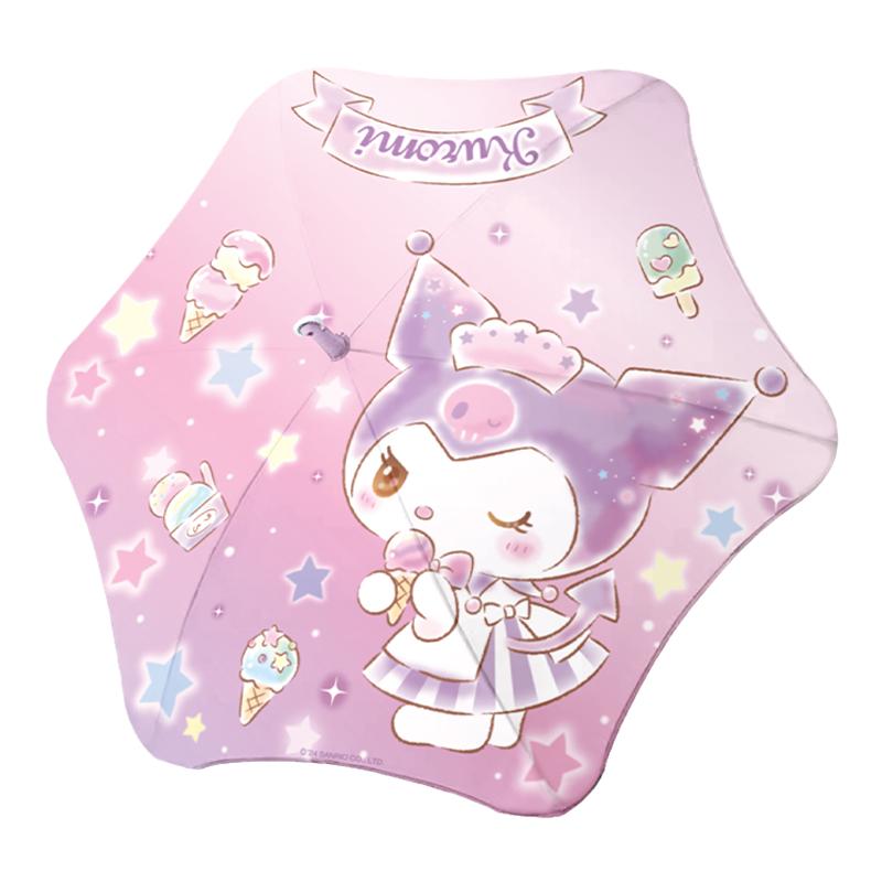 三丽鸥儿童雨伞女孩学生上学专用圆角滚轮库洛米长柄防戳晴雨两用