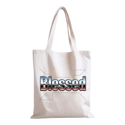 美式复古Blessed金属渐变帆布包