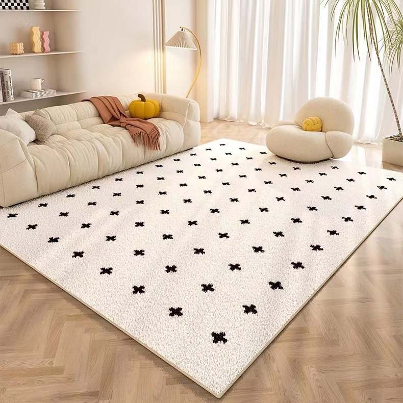 法式奶油风客厅地毯卧室仿羊绒四沙发长条垫毯防滑垫床边木地板地