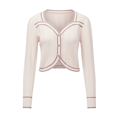 复古新式方领针织外套MSLAN