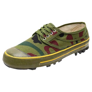 征峰解放鞋低帮钉底防滑劳动鞋棉帆布鞋民工鞋黄球鞋工地鞋胶鞋