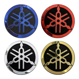 适用于雅马哈立体标志YAMAHA摩托踏板车圆标油箱车头装饰音叉贴花