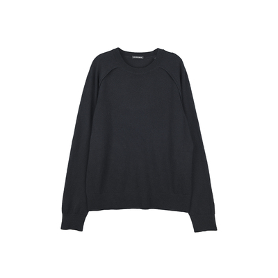 剪裁设计圆领针织衫简约