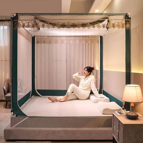 蚊帐家用2024新款150x190儿童防摔1.35米床卧室180x190全底回底夏