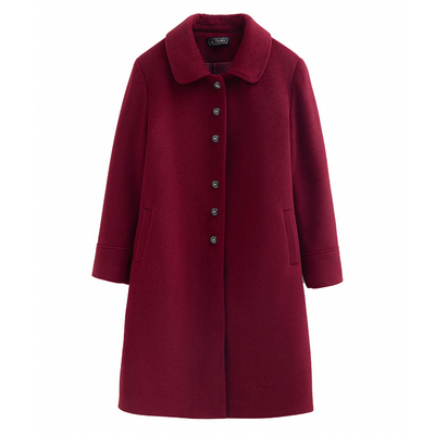 双面羊绒加棉加厚妈妈装毛呢大衣