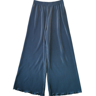 春夏新款日系三宅风女士褶皱薄款长裤宽松阔腿裤高腰裤子显瘦K06