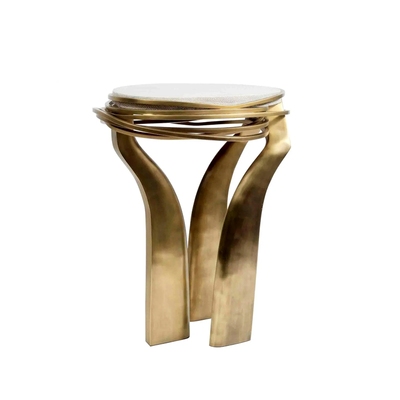 别墅客厅设计感金属边几轻奢高端