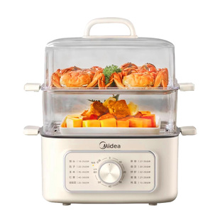 美的电蒸锅小型多功能家用三层蒸笼蒸锅煮锅一体蒸馒头包子早餐机