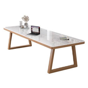 岩板实木会议桌长桌去客厅化书桌学习桌办公桌简约现代会客洽谈桌