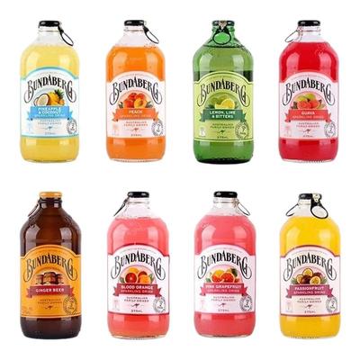 特价2瓶装-澳洲宾得宝Bundaberg375ml*2蜜桃血橙百香果饮料气泡水
