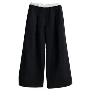 现货!小众设计感2026新款韩国lep*ein蕾丝双层腰围阔腿休闲裤女