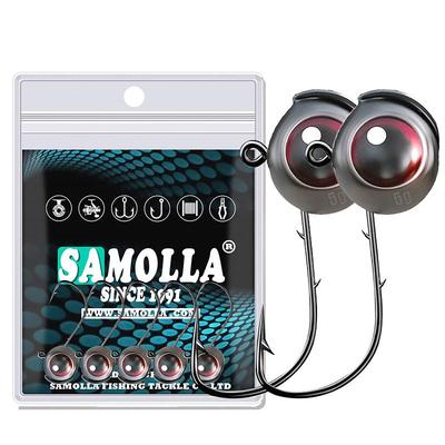 SAMOLLA新款压铸微物根钓铅头钩3D鱼眼双倒刺防脱防挂底鳜鱼鲈鱼