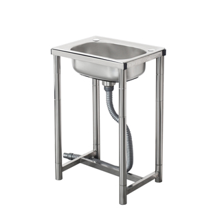 简易不锈钢水槽带支架家用小水池单槽洗菜盆厨房洗碗池阳台洗手盆