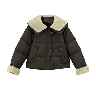 焦糖原风保暖韩系简约穿搭女生短款羽绒服暖呼呼冬日ootd外套2025