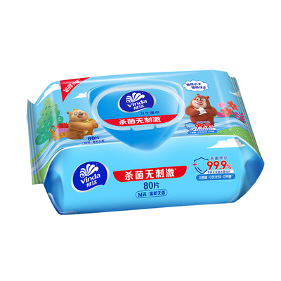 维达无酒精杀菌湿巾80片大包