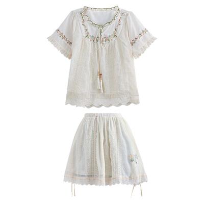 甜美田园风上衣女夏森系宽松衬衫