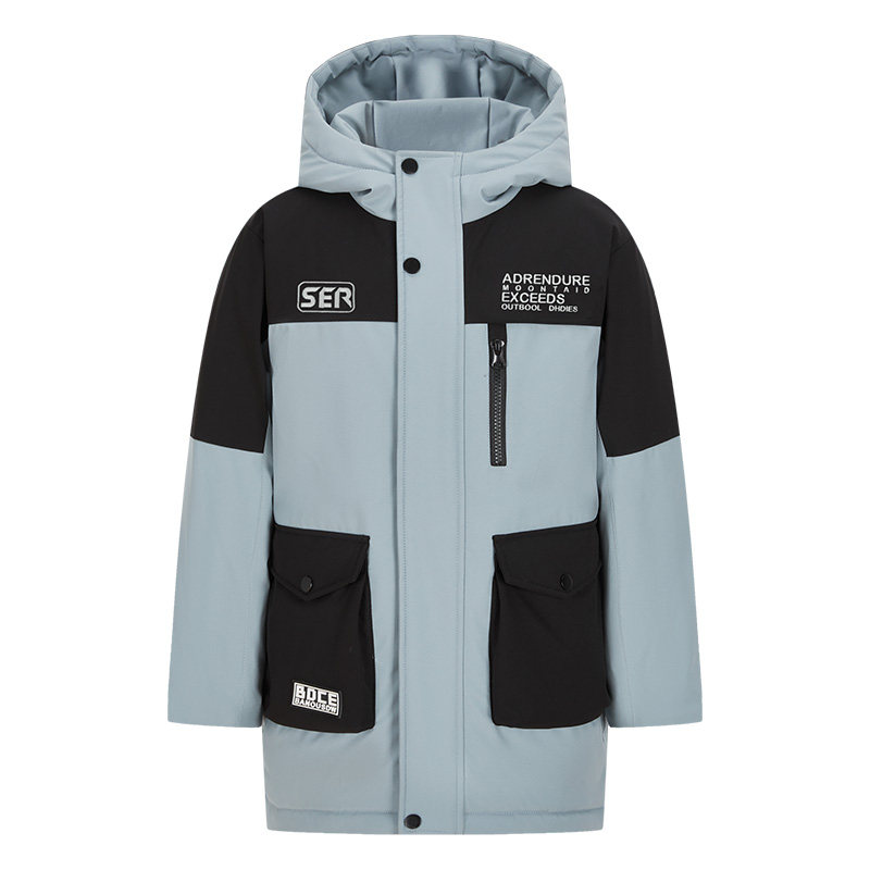 雪中飞儿童羽绒服男童中长款加厚