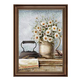 美式电表箱装饰画2025竖版电表盒遮挡挂画餐厅配电箱竖款复古田园