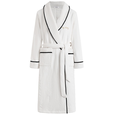 商场同款MYBODY冬季新款睡袍气质青果领柔软澳毛绒暖暖系带浴袍女