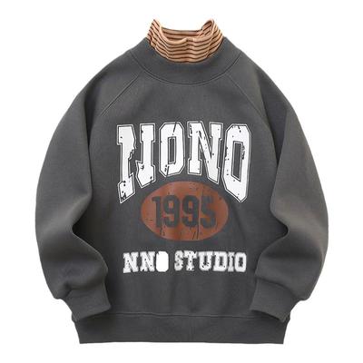 冬季男童一体绒洋气假两件卫衣