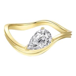 【老钱风】Cevol新奢钻石Free波浪山峰18K金钻石戒指女好运扭扭戒