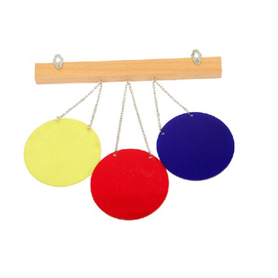 蒙氏教具三色圆盘组红黄蓝三原色组蒙台蒙特梭利早教玩具认识颜色