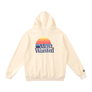 mostwantedlab 国潮情侣款彩虹字母连帽卫衣宽松拉链开衫外套潮牌