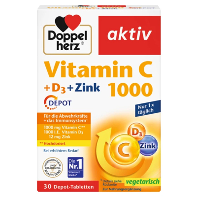 德国双心VC维生素C片1000mgD3