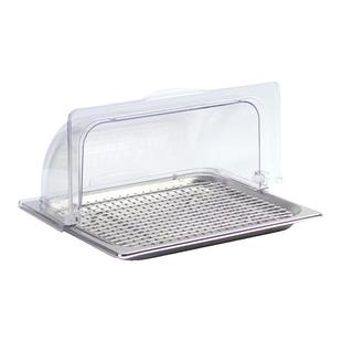 不锈钢盆带网控油架商用托盘滤水漏油盘熟食展示盘烧烤卤菜盘带盖