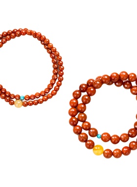 若在江南｜天然南红玛瑙手串水晶手链叠戴双圈女款新款小众设计感