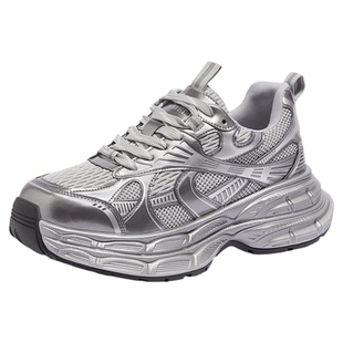 骆驼女鞋2026新【银月3代】升级情侣厚底老爹鞋