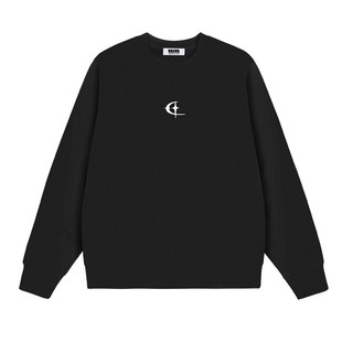 【秦霄贤同款】QUARTER IN NIGHT 基础款圆领卫衣 logo刺绣套头