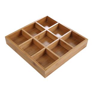 日式和风料理九宫格餐具烤肉店餐具竹盒多格零食盘寿司竹木盒餐盘