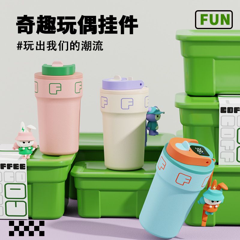 新款316高颜值双层真空便携不锈钢车载咖啡杯保温杯女生创意水杯