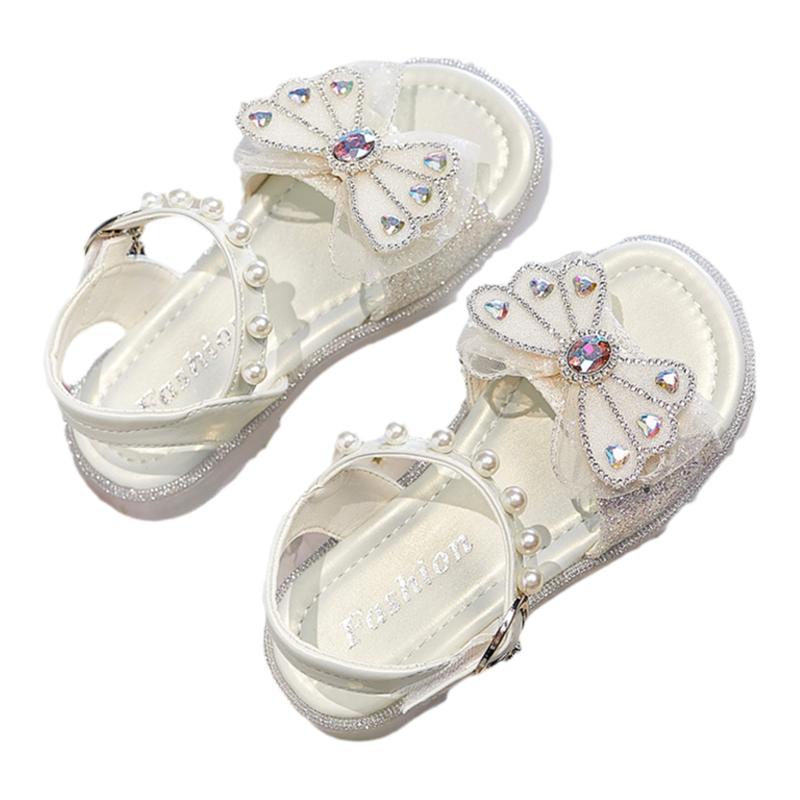 回力女童真皮凉鞋2023年夏季新款儿童鞋子宝宝公主鞋水晶软底女孩