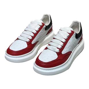 纯真鸵鸟皮男鞋欧美时尚个性拼色厚底耐磨防滑莱曼犀牛正品真皮鞋