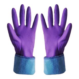 冬季耐磨胶皮洗碗洗衣橡胶手套加厚加绒防水洗车洗缸劳保家务厨房
